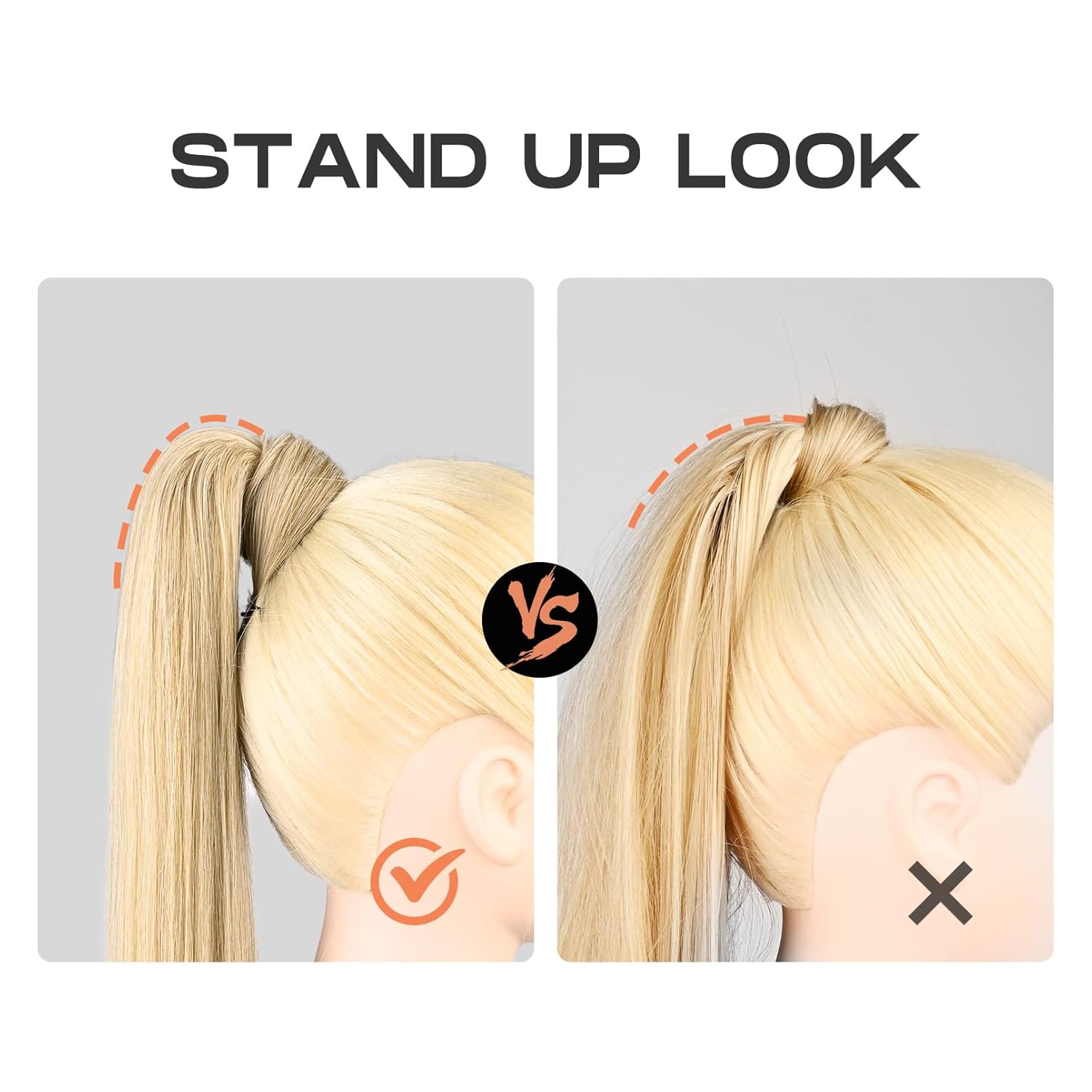SEIKEA Extensión de cola de caballo larga recta envolvente con clip, extensiones de cabello sintético suave natural para mujer, 35 pulgadas, marrón