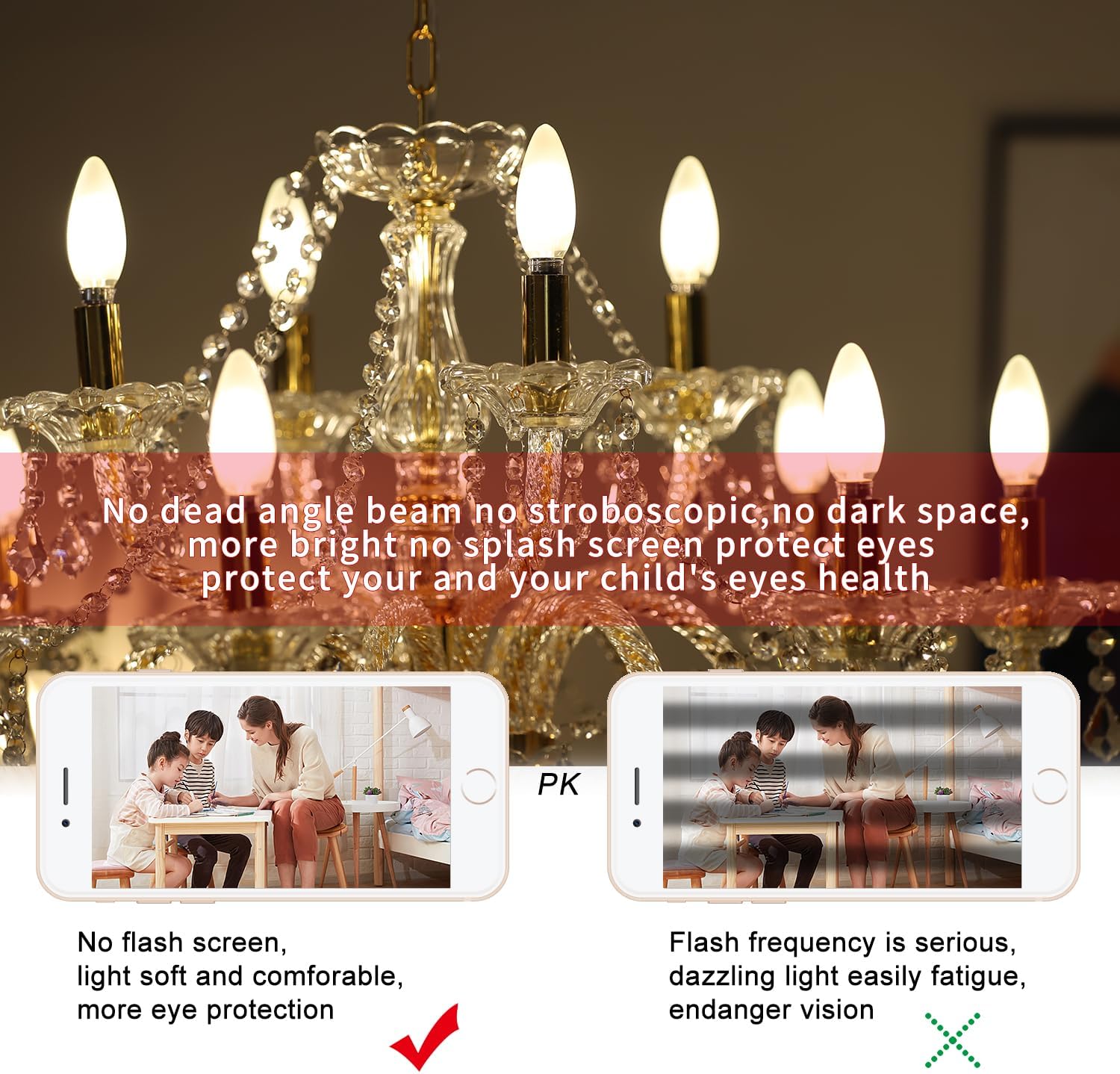 OMAYKEY Bombillas LED regulables de 6 W, equivalente a 60 W, 600 lúmenes, base de candelabro E12 blanco suave de 3000 K, estilo Edison vintage