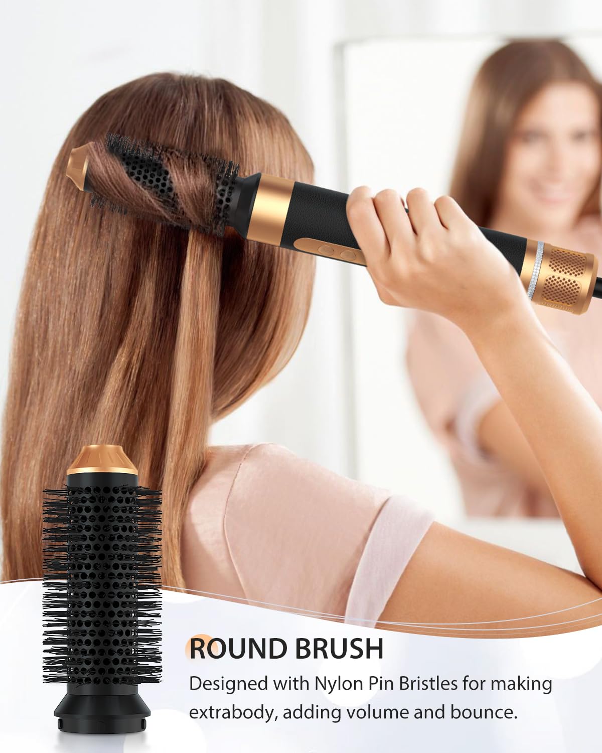PRITECH – Cepillo secador de pelo, juego de cepillos secadores de pelo con difusor, herramientas de peinado 7 en 1, 110000 rpm, secado voluminizador