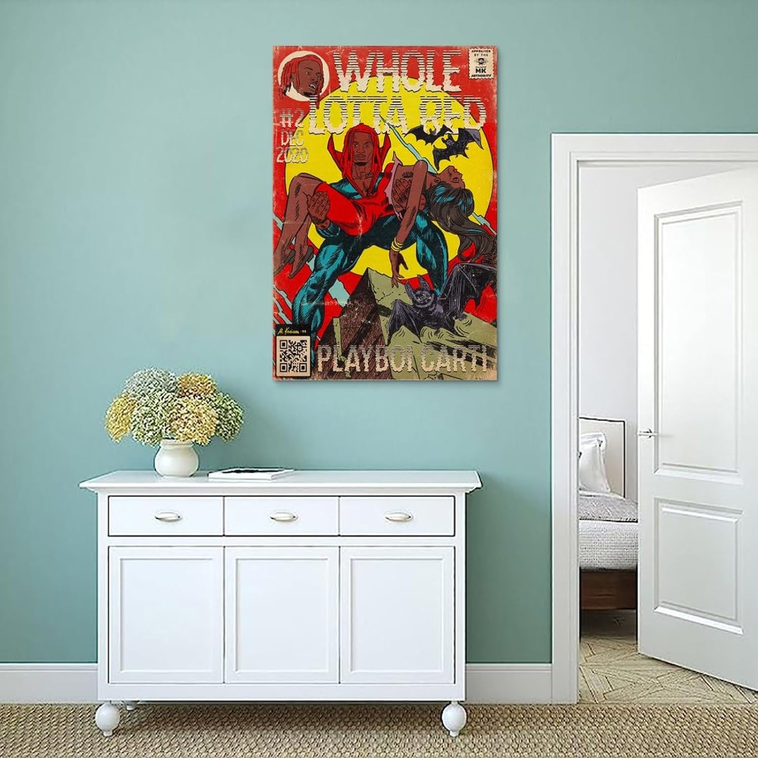 Playboi Carti – Póster musical de cómic para habitación, arte de pared estético, decoración de dormitorio, 16 x 24 pulgadas (15.7 x 23.6 in)