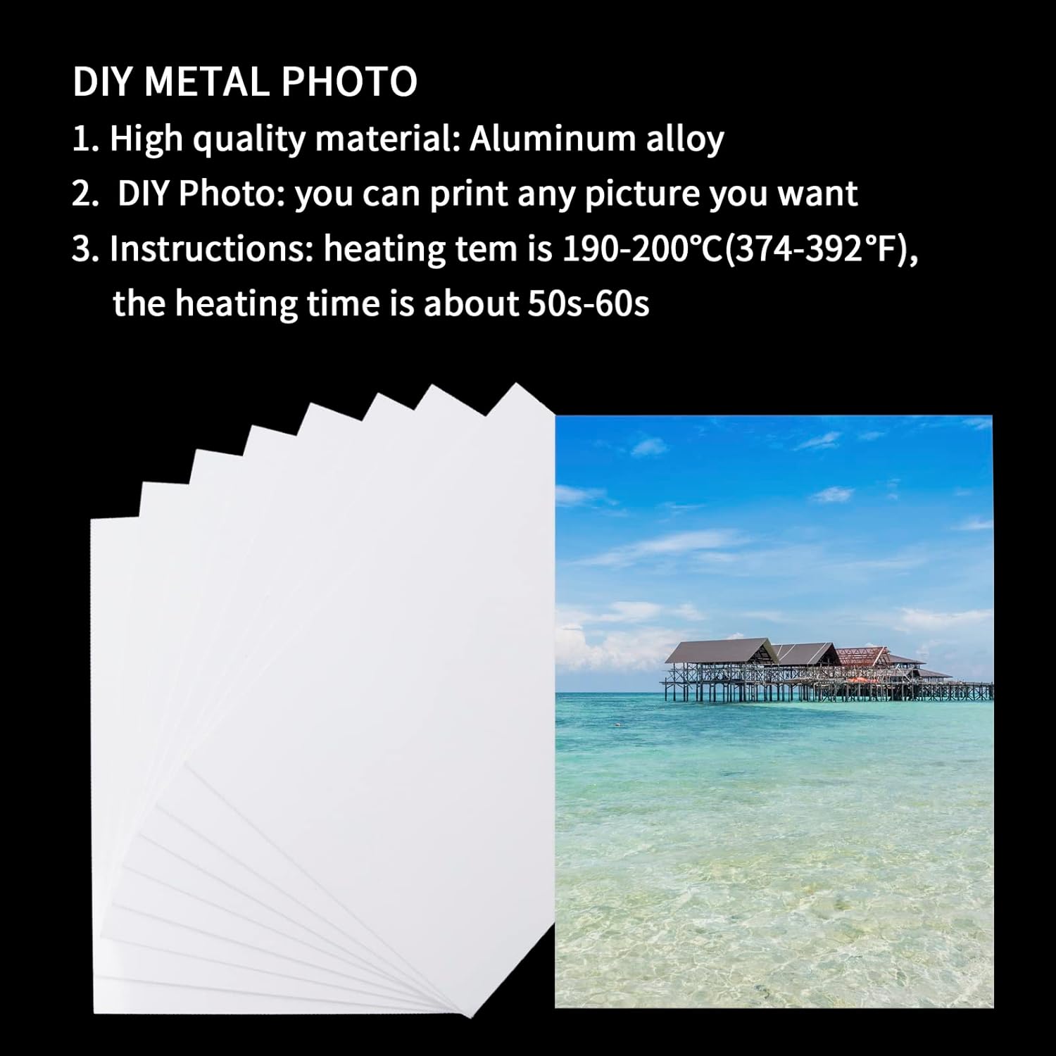 20 piezas de fotos de metal de sublimación en blanco de 4 x 6 pulgadas x 0.018 in, marco de póster de sublimación de pared de metal (blanco)