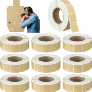 Qilery 9000 unidades9 rollos de calcomanías cuadradas de 0.87 pulgadas, calcomanías de tiro autoadhesivas, etiquetas de papel kraft para práctica de Qilery 9000 unidades9 rollos de calcomanías cuadradas de 0.87 pulgadas, calcomanías de tiro autoadhesivas, etiquetas de papel kraft para práctica de