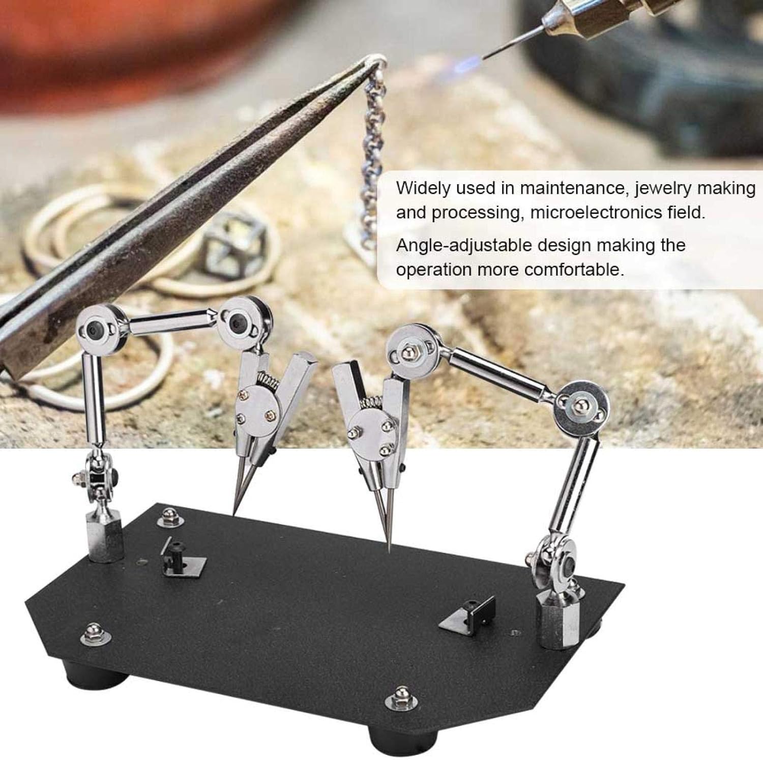 Clip de trabajo de soldadura, ayuda a soldar las manos, abrazadera de clip de mesa de accesorio de soldadura de joyería, hecho de diseño simple para