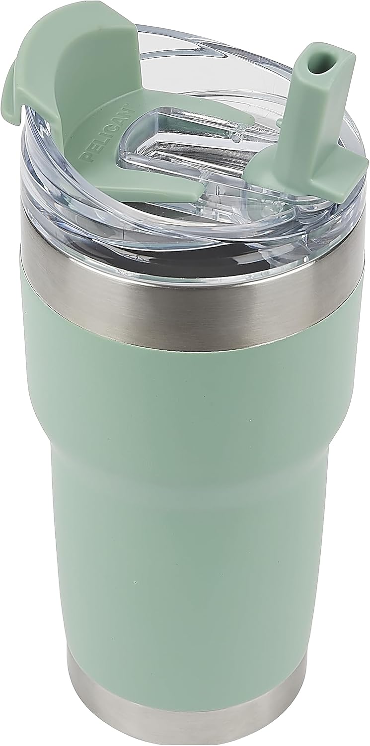 Pelican Hydration Pelican Traveler – Vaso aislado al vacío de 22 onzas, de acero inoxidable, doble pared, con tapa doble, taza de café aislada con
