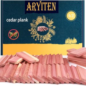 Aryiten Bloques de cedro para almacenamiento de ropa, paquete de 42 tablones de madera de cedro aromático para armarios y cajones ambientadores Aryiten Bloques de cedro para almacenamiento de ropa, paquete de 42 tablones de madera de cedro aromático para armarios y cajones ambientadores
