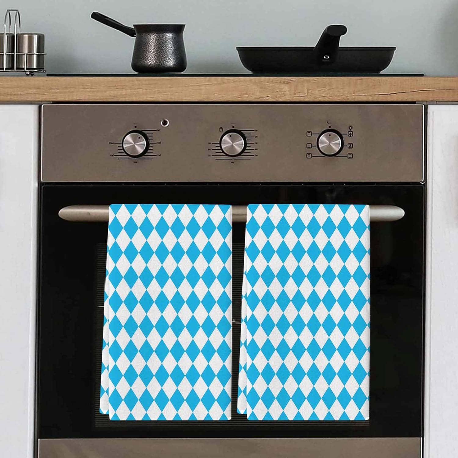 Toallas de cocina Oktoberfest Baviera a cuadros absorbentes toalla de cocina suave toalla de mano azul blanco reutilizable lavable paño de limpieza