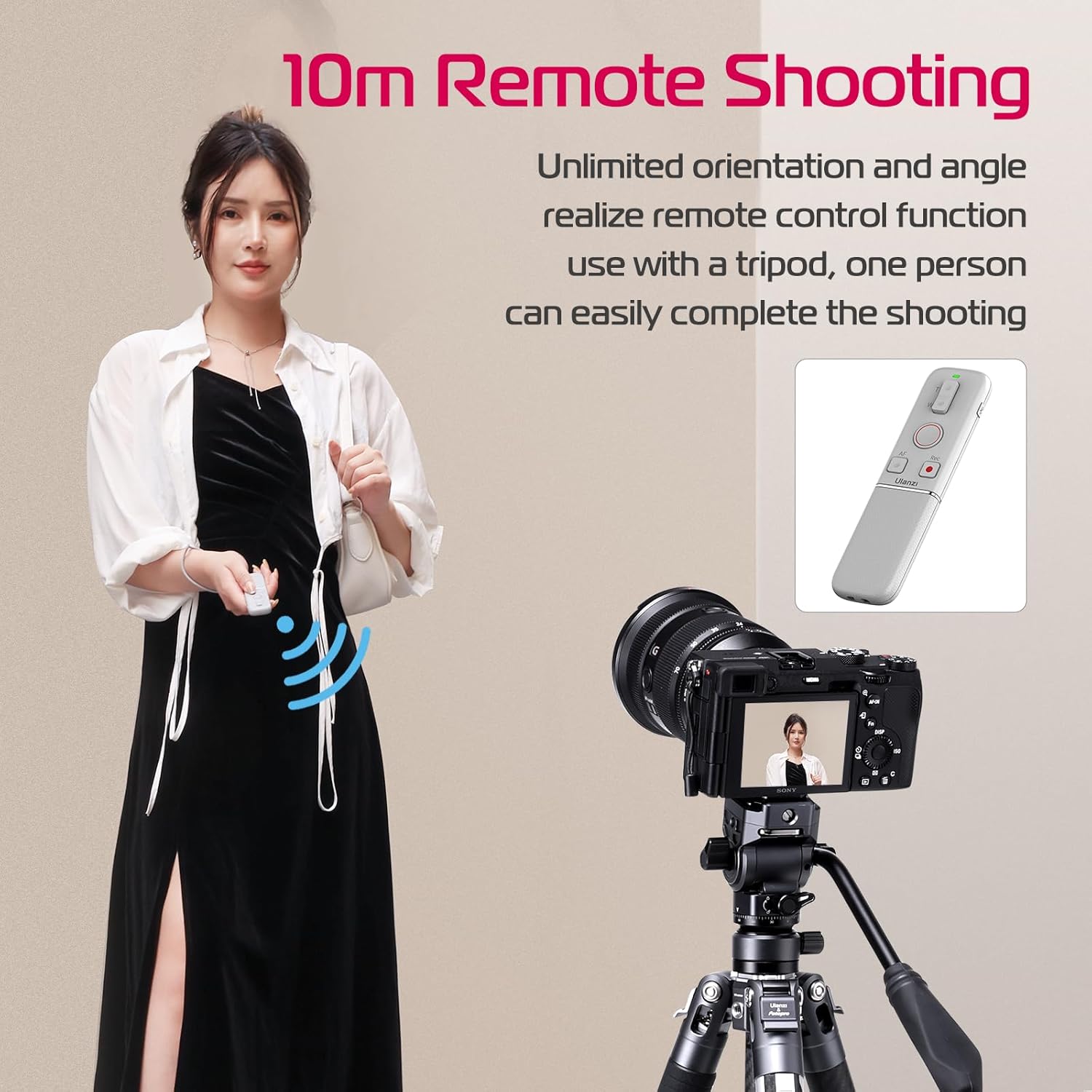 ULANZI AS006 Cámara universal inalámbrica obturador remoto para Sony, Canon, Nikon y otros teléfonos inteligentes, grabación de video selfie