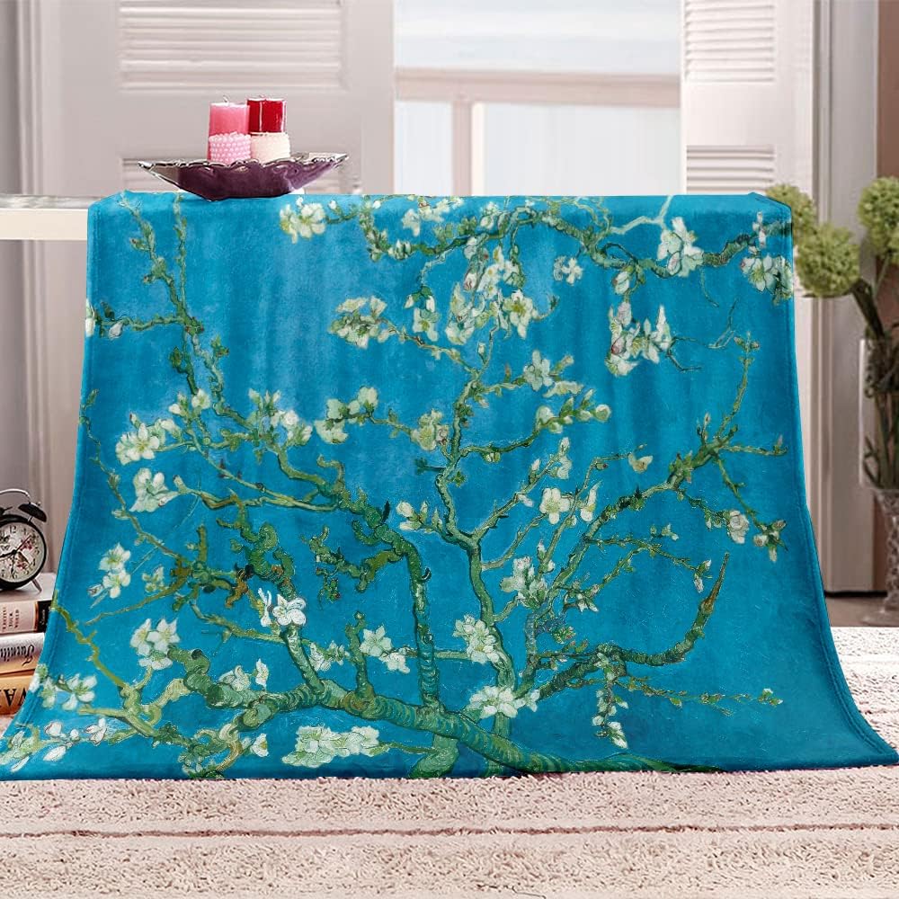 Wesan Vincent Van Gogh – Manta de regalo de cumpleaños con diseño de almendras en flor para mujeres, niños, niñas, esposas, hermanas, hombres,
