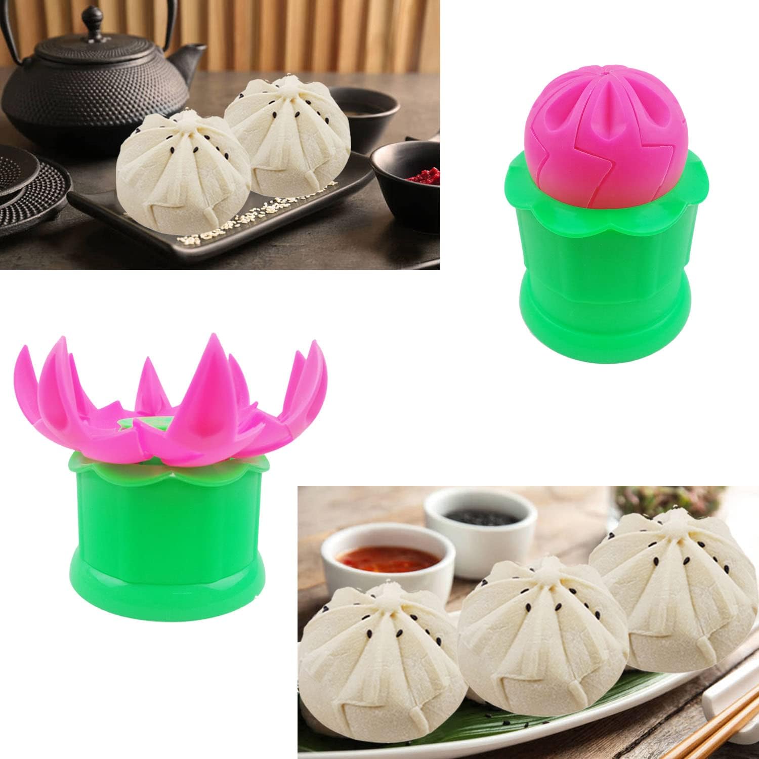 Proshopping Máquina de baozi grande, máquina china de plástico de 2.75 pulgadas, máquina para hacer bollos rellenos al vapor, prensa de molde para
