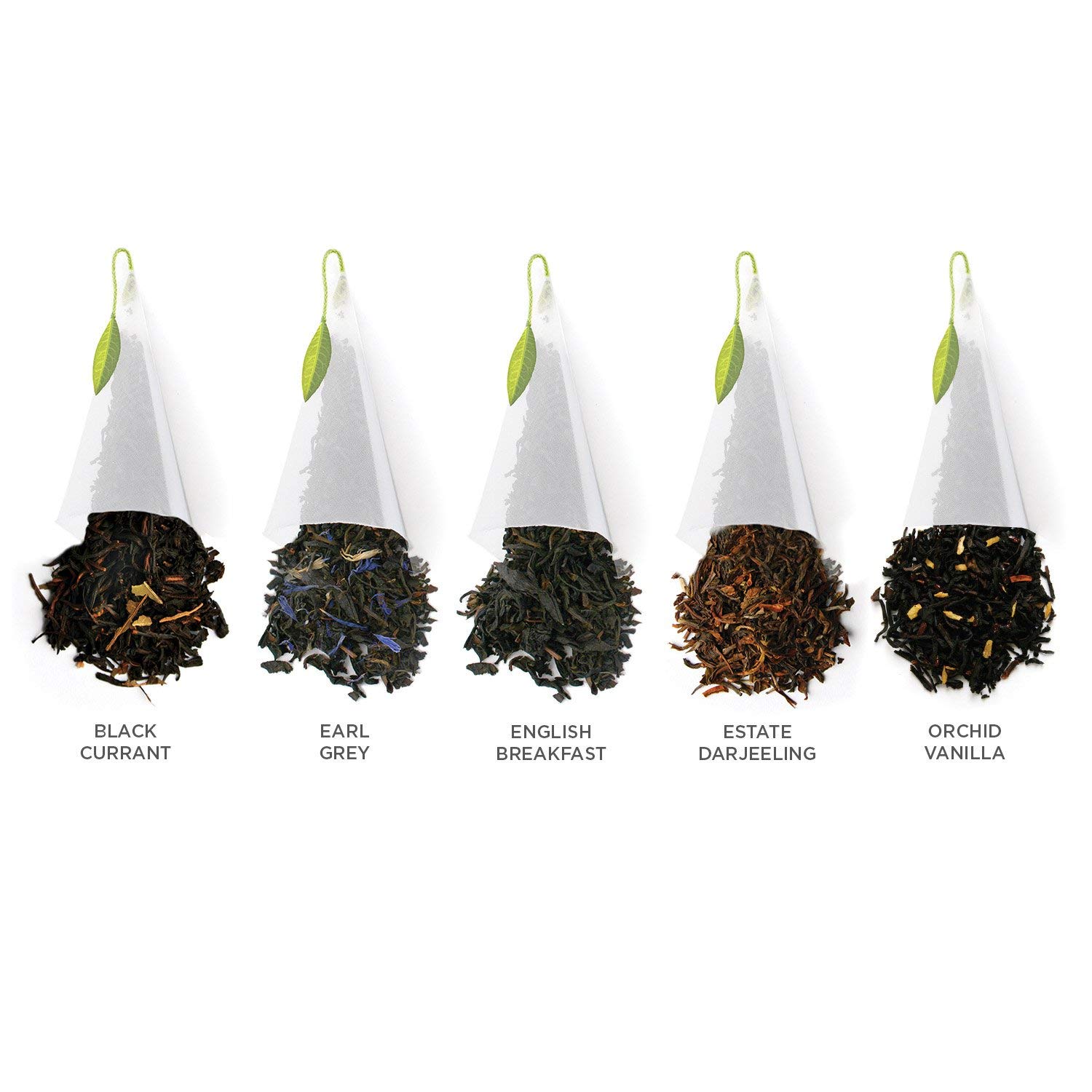 Tea Forte Surtido de té negro, caja de presentación pequeña, juego de muestrario de té con 10 infusores de té en forma de pirámide hechos a mano