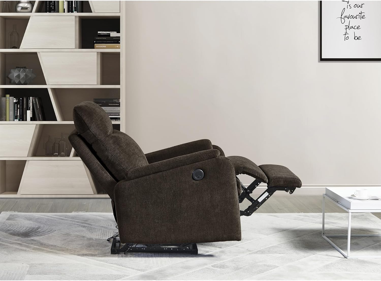Silla reclinable para adultos y ancianos, sofá reclinable individual ergonómico, silla reclinable pequeña con puertos USB, respaldo y cojín para