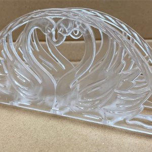 Servilletero de 7 pulgadas, diseño de corazón de cisne doble, 12 piezas, plástico transparente Servilletero de 7 pulgadas, diseño de corazón de cisne doble, 12 piezas, plástico transparente