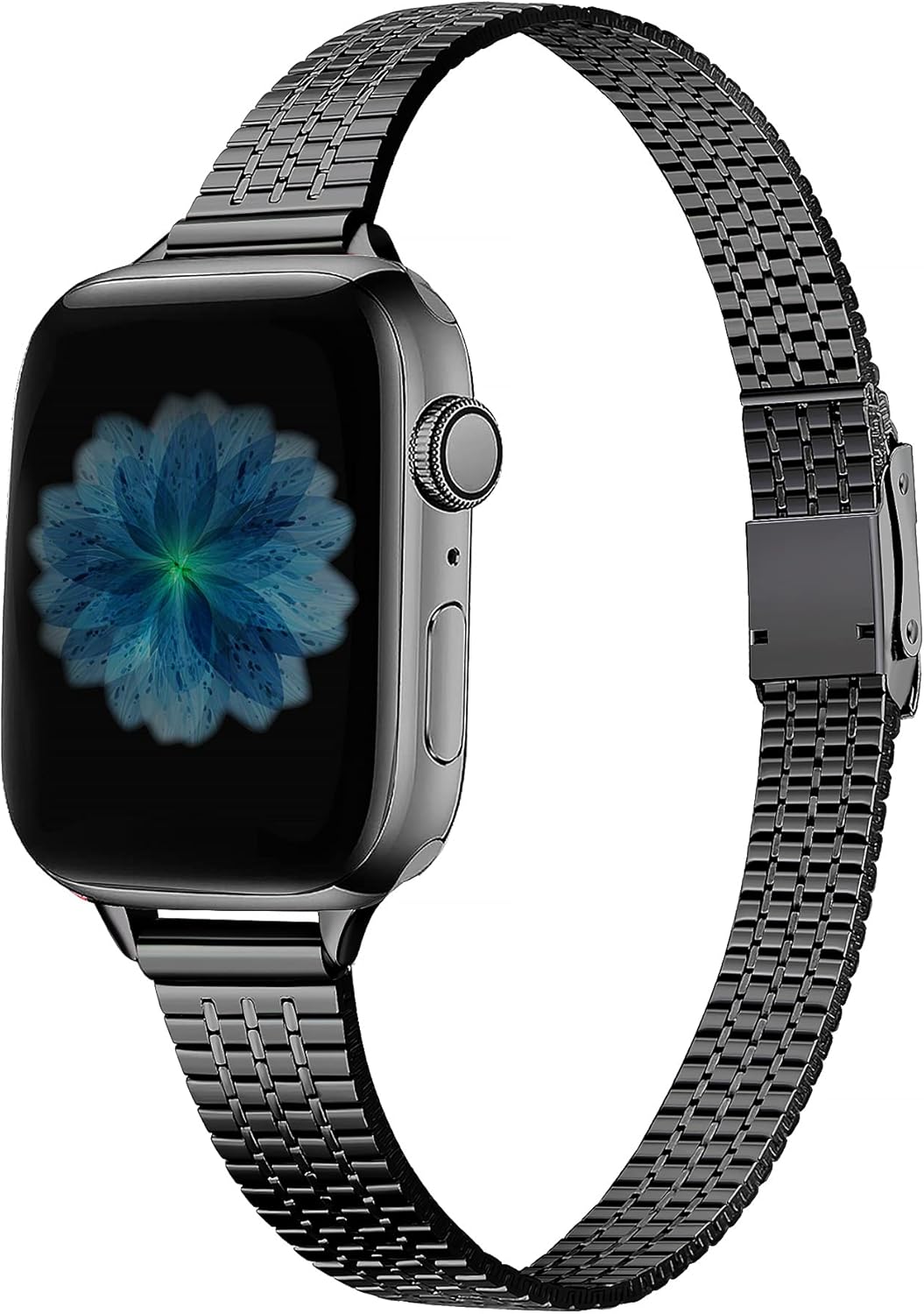 Secbolt Correas finas compatibles con Apple Watch Band de 1.49, 1.57, 1.61, 1.65, 1.73 y 1.77 pulgadas, iWatch SE Series 87654321, de acero