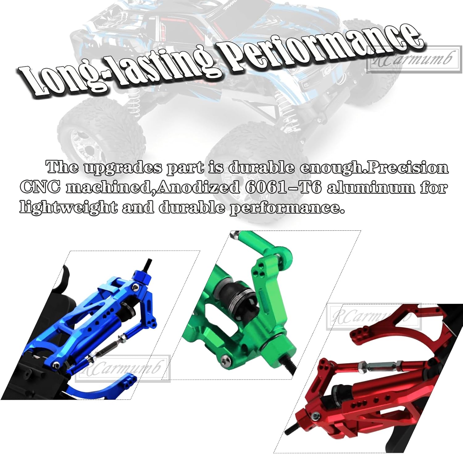 Pieza de mejoras para 110 Rustler VXL 2wdStampede VXL 2wd, 4 piezas de suspensión delantera y trasera de aluminio de aleación A para brazos de