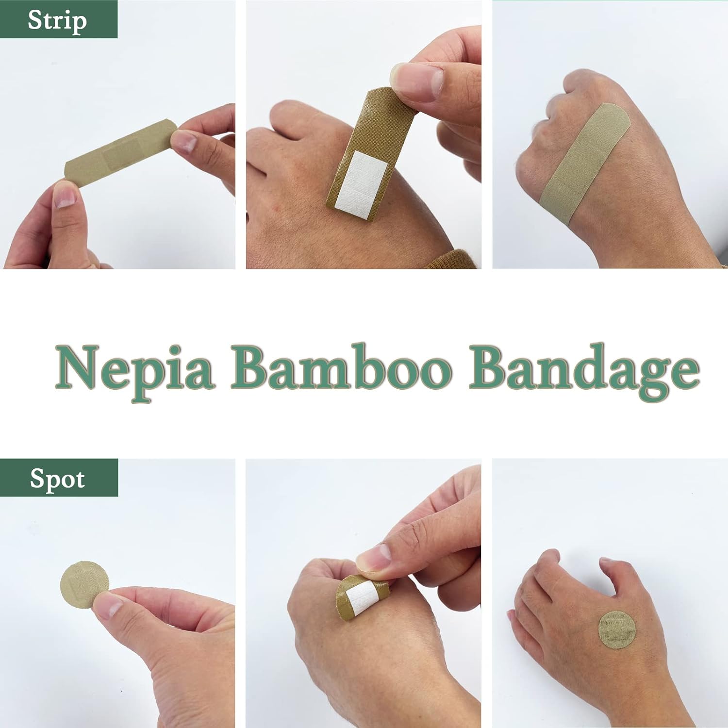 100 cajas de lata de bambú para pieles sensibles, vendaje adhesivo hipoalergénico ecológico, paquete familiar, vendaje sin látex, compostable,