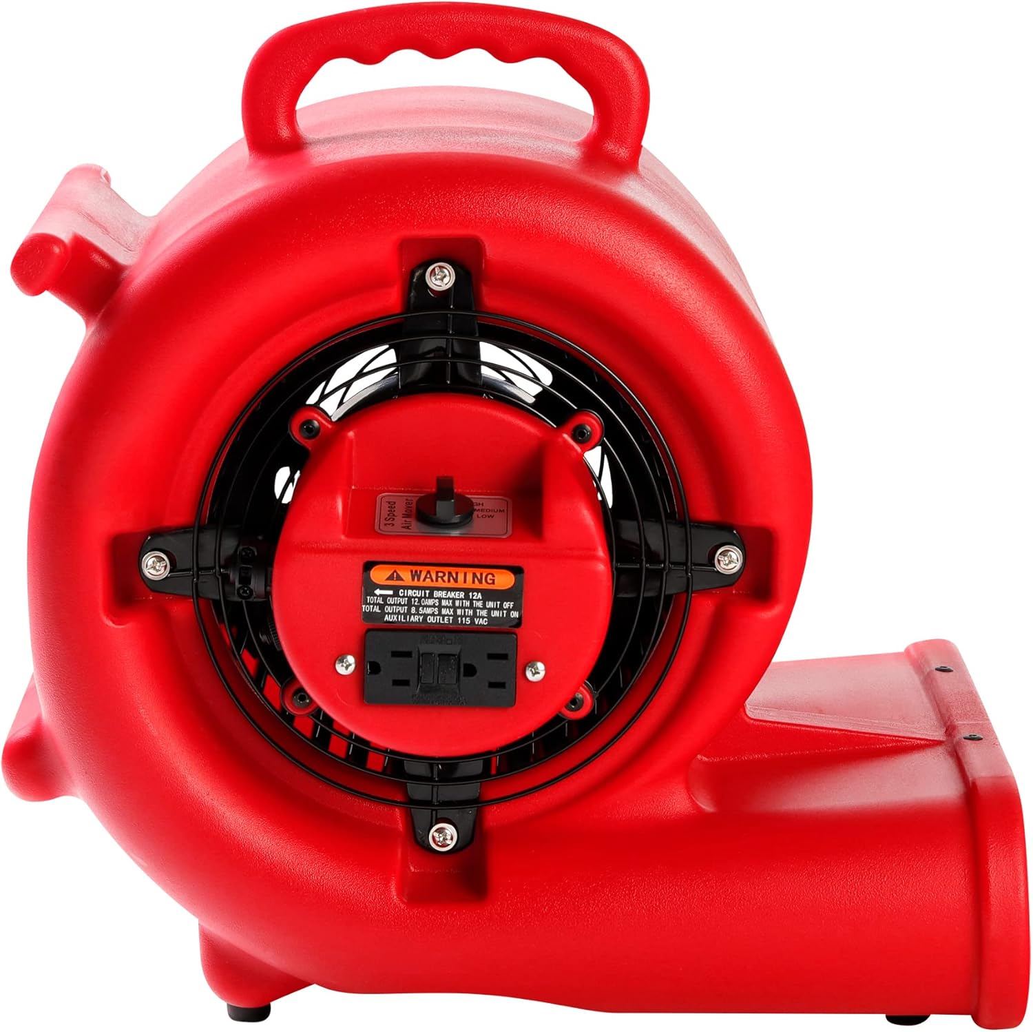 Mounto Ventilador de secado de suelo Air Mover de 13hp de 2000 cfm, ventilador de secado de piso, motor de aire de 3 velocidades con salida GFCI
