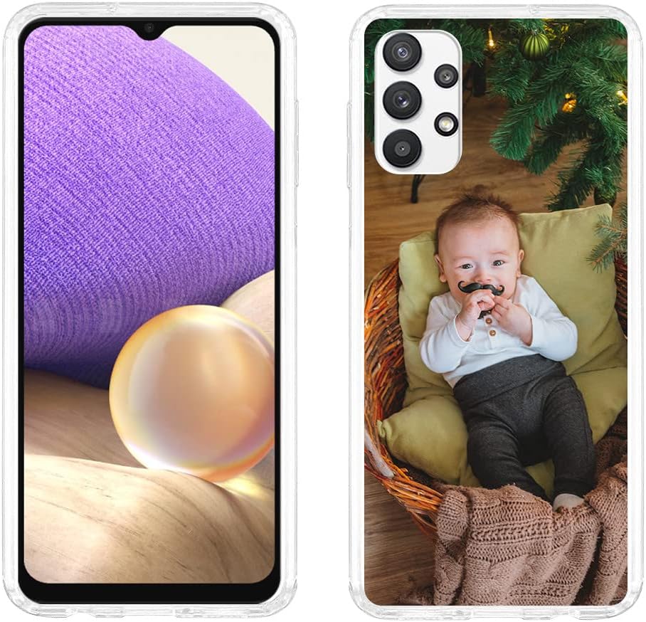 Funda personalizada para Samsung Galaxy A32 5G (6.5 pulgadas), funda personalizada a prueba de golpes con imagen, texto y imagen, diseño de imagen