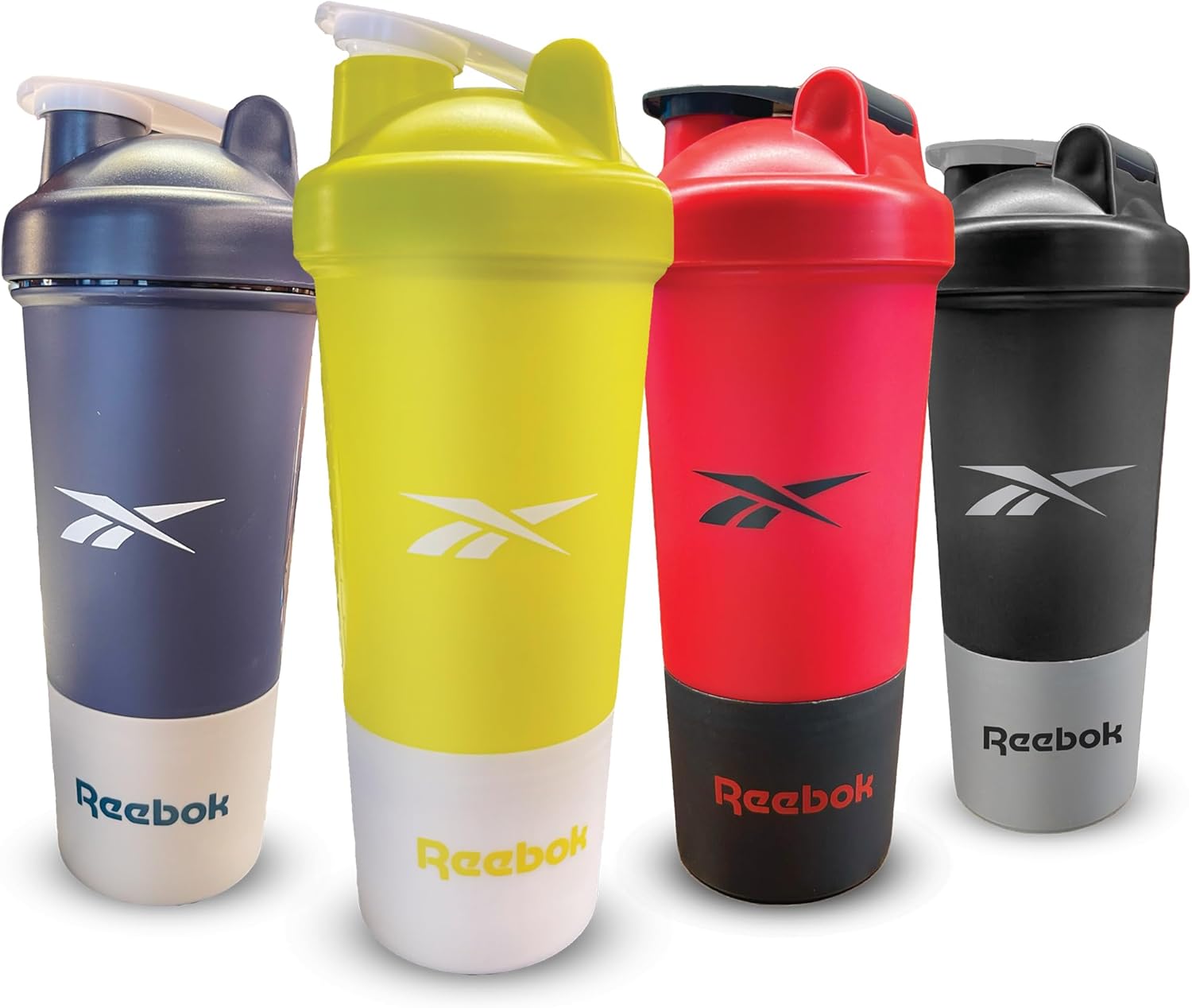 Reebok Botella agitadora con diseño atlético, botellas agitadoras de 17 onzas, botella mezcladora de proteínas, botellas agitadoras para gimnasio,