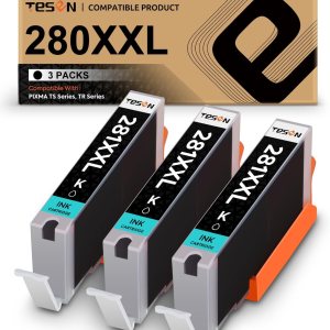 TESEN Cartucho de tinta de repuesto compatible para Canon 280XXL PGI-280XXL PGI 280 XXL Cartucho de tinta negro uso con impresora PIXMA TR7520 TESEN Cartucho de tinta de repuesto compatible para Canon 280XXL PGI-280XXL PGI 280 XXL Cartucho de tinta negro uso con impresora PIXMA TR7520