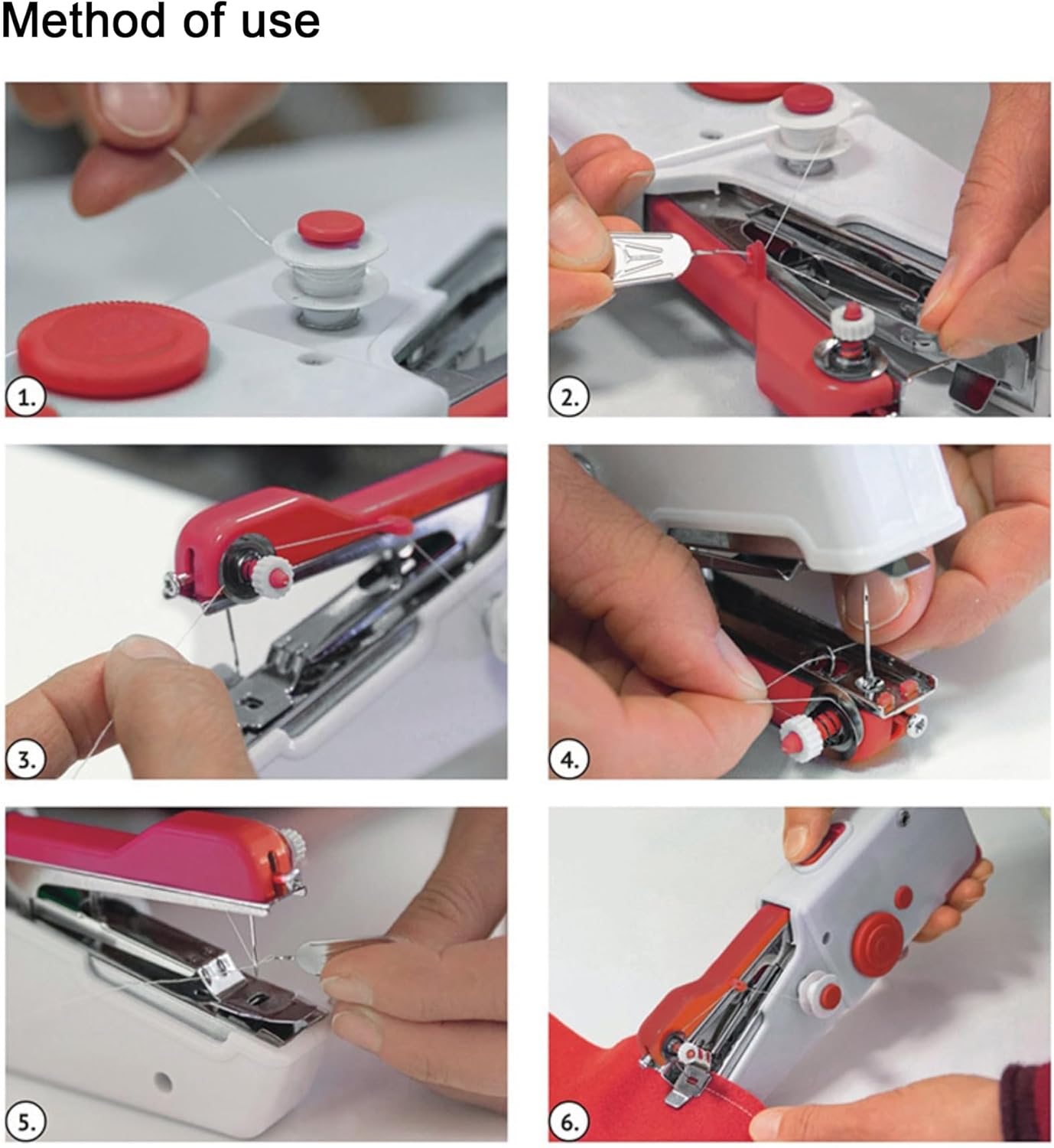 Máquina de coser de mano, kit de costura con accesorios y herramientas, dispositivo de costura de mano, mini máquina de coser para principiantes,