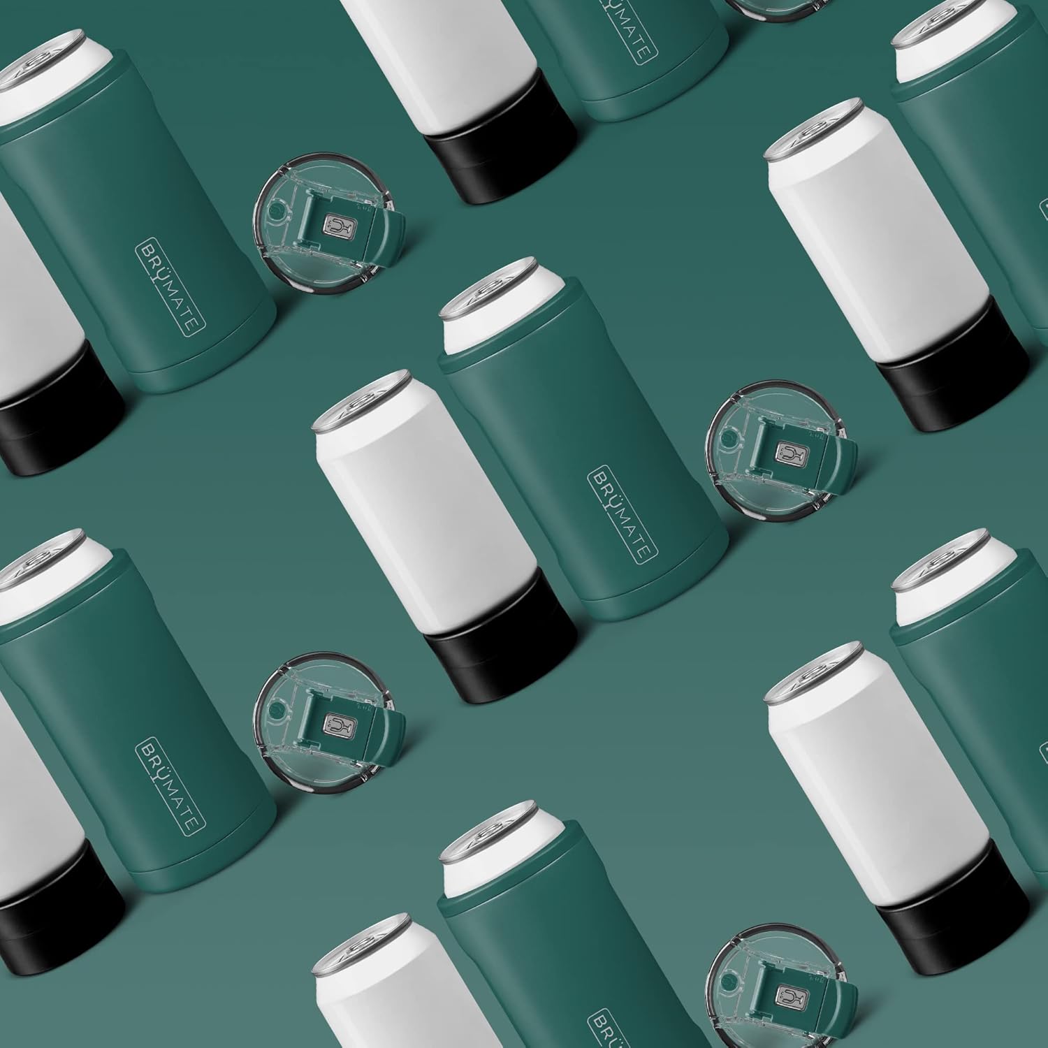 BrüMate Hopsulator Trio – Enfriador de latas aislado 3 en 1 para latas de 12 o 16 onzas + vaso 100 % a prueba de fugas con tapa, aislado para