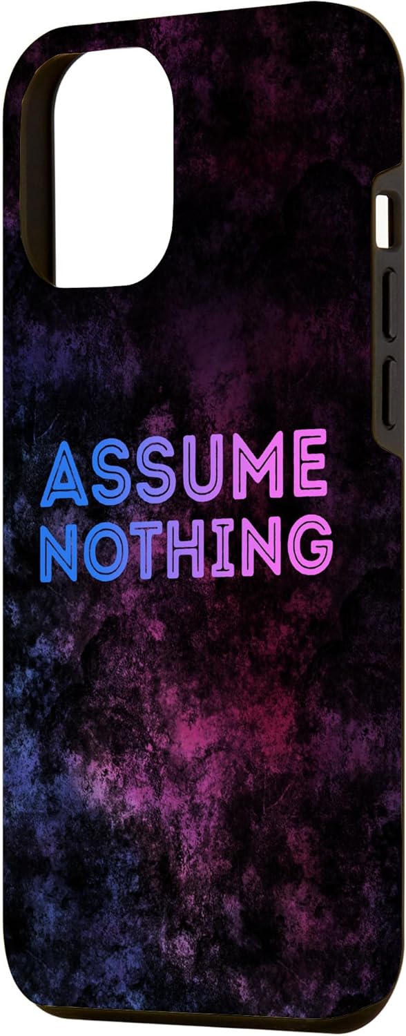 iPhone 13 Pro Max Assume Nothing Bi Flag Colors Pride LGBT Equality Gift Humor Case