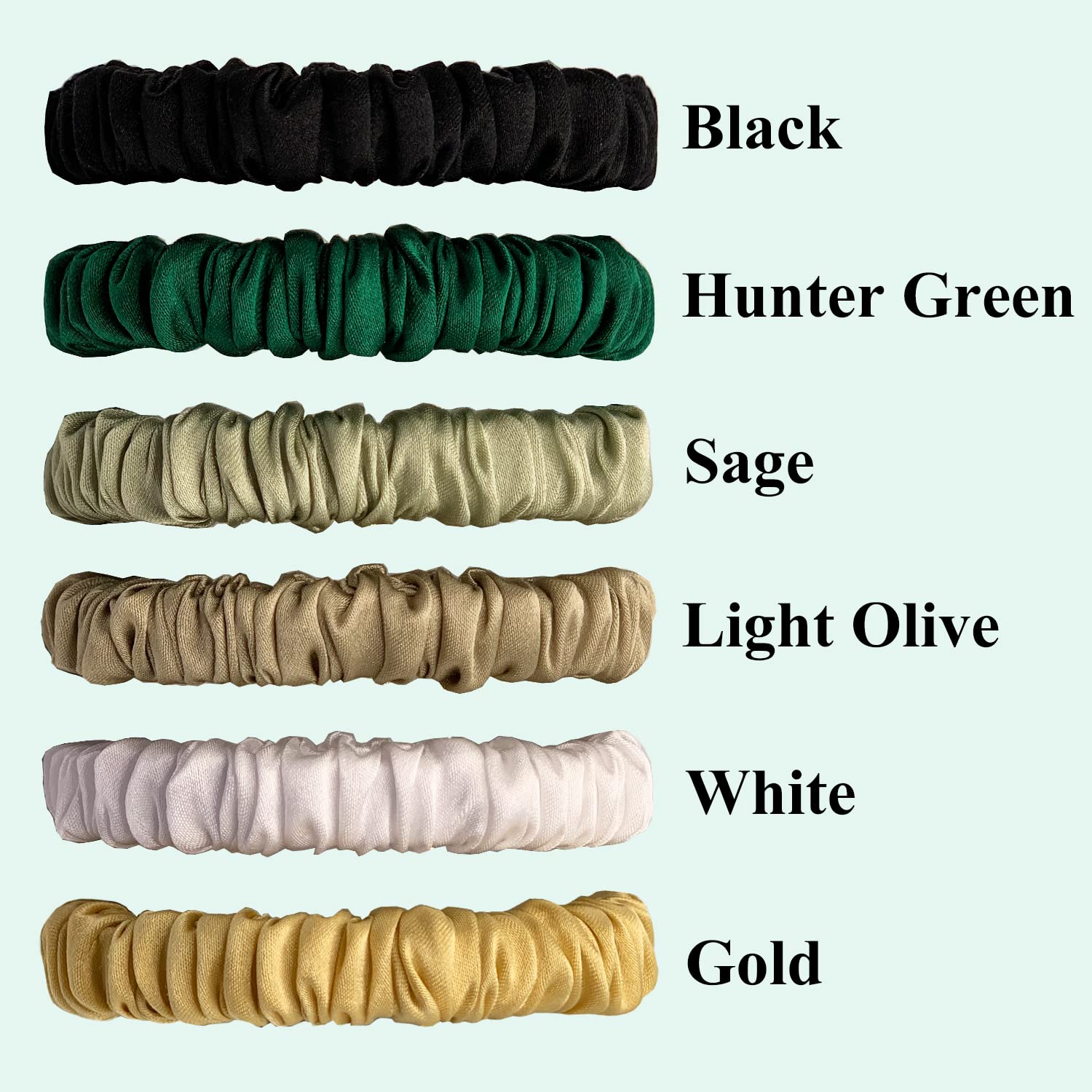 Juego de 6 coleteros de seda de morera 100% pura con 6 colores elegantes para todos los días, coleteros ajustados de seda, cuidado del cabello, sin