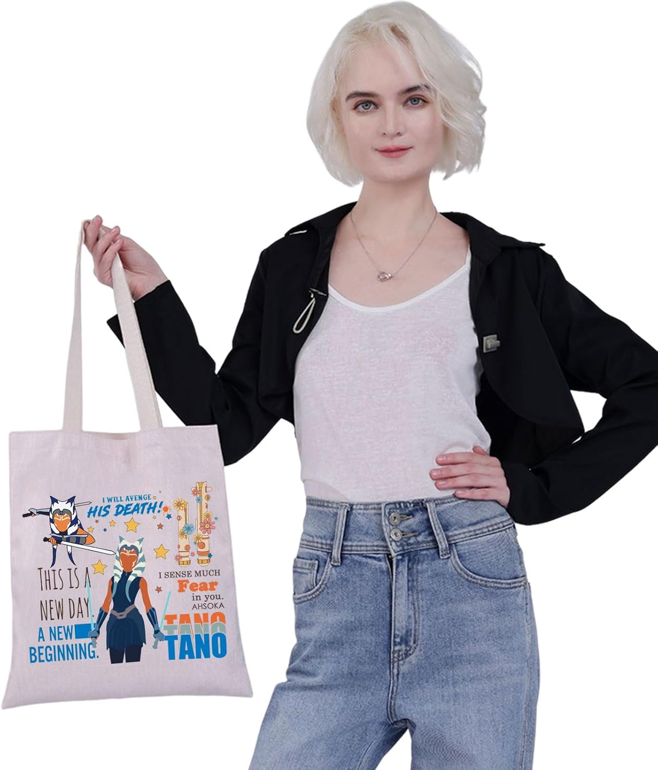 G2TUP Ahsoka Tano Inspired – Bolsa de mano reutilizable Jedi para fanáticos de Ahsoka