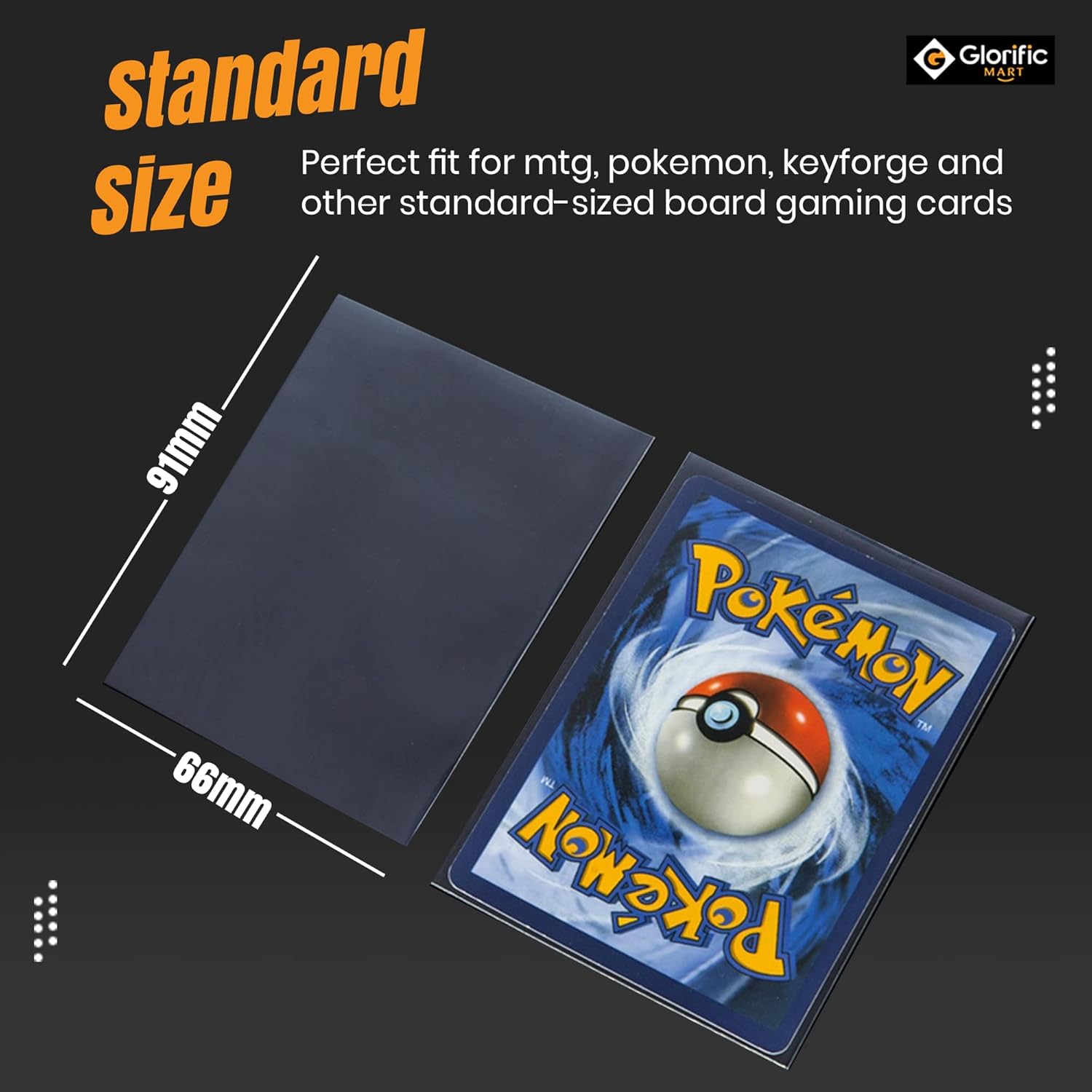 Fundas protectoras para tarjetas de 500 centavos, fundas protectoras para tarjetas, ajuste exacto, fundas transparentes para cartas Pokémon y MTG,