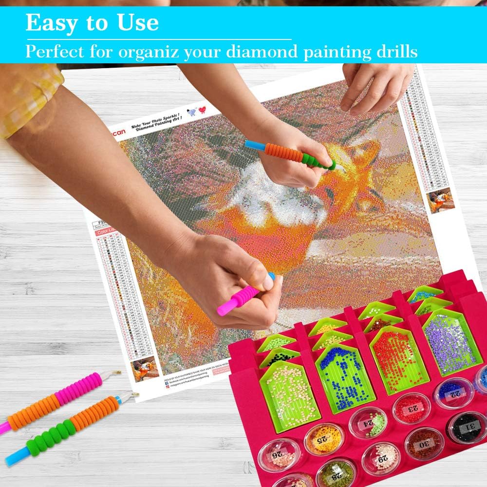 Accesorios de pintura de diamantes, bandejas, organizador, suministros de arte, kits de arte de diamantes para adultos, manualidades, 12 ranuras,