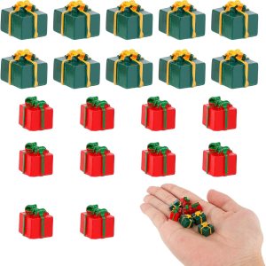20 mini cajas de adorno para árbol de Navidad, mini cajas de regalo de resina de colores, adornos en miniatura de Navidad para decoración de árbol 20 mini cajas de adorno para árbol de Navidad, mini cajas de regalo de resina de colores, adornos en miniatura de Navidad para decoración de árbol