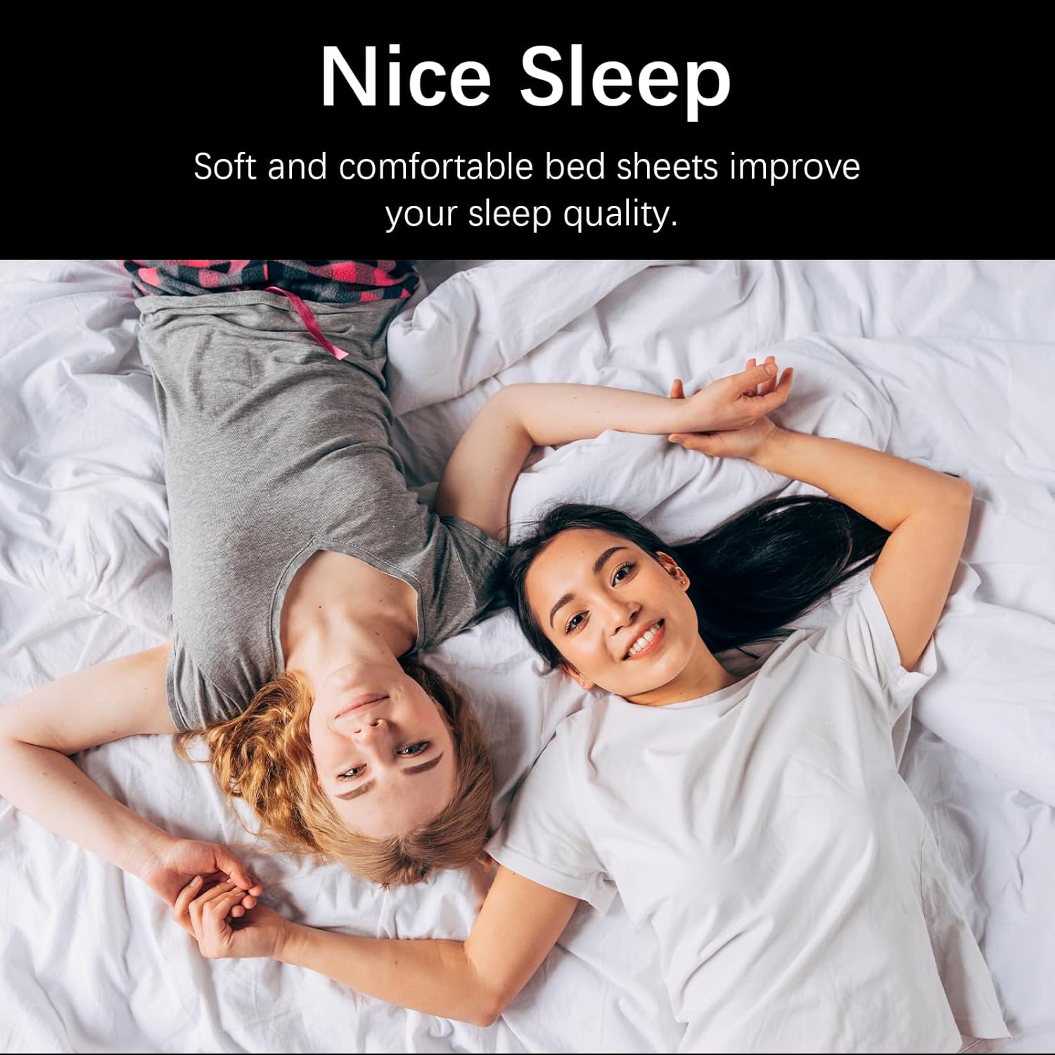NATUREFIELD 55% Rayon Derived from Bamboo, 45% Cotton Bed Sheet Set – Breathable & Cooling – Deep Pockets – Soft & Wrinkle-Free – Easy Care Hotel