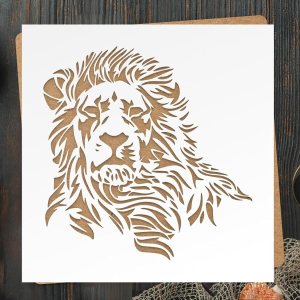 Plantilla de plantilla de cabeza de león de 10 x 10 pulgadas, plantillas reutilizables para pintura y manualidades, plantilla de león, plantilla de Plantilla de plantilla de cabeza de león de 10 x 10 pulgadas, plantillas reutilizables para pintura y manualidades, plantilla de león, plantilla de