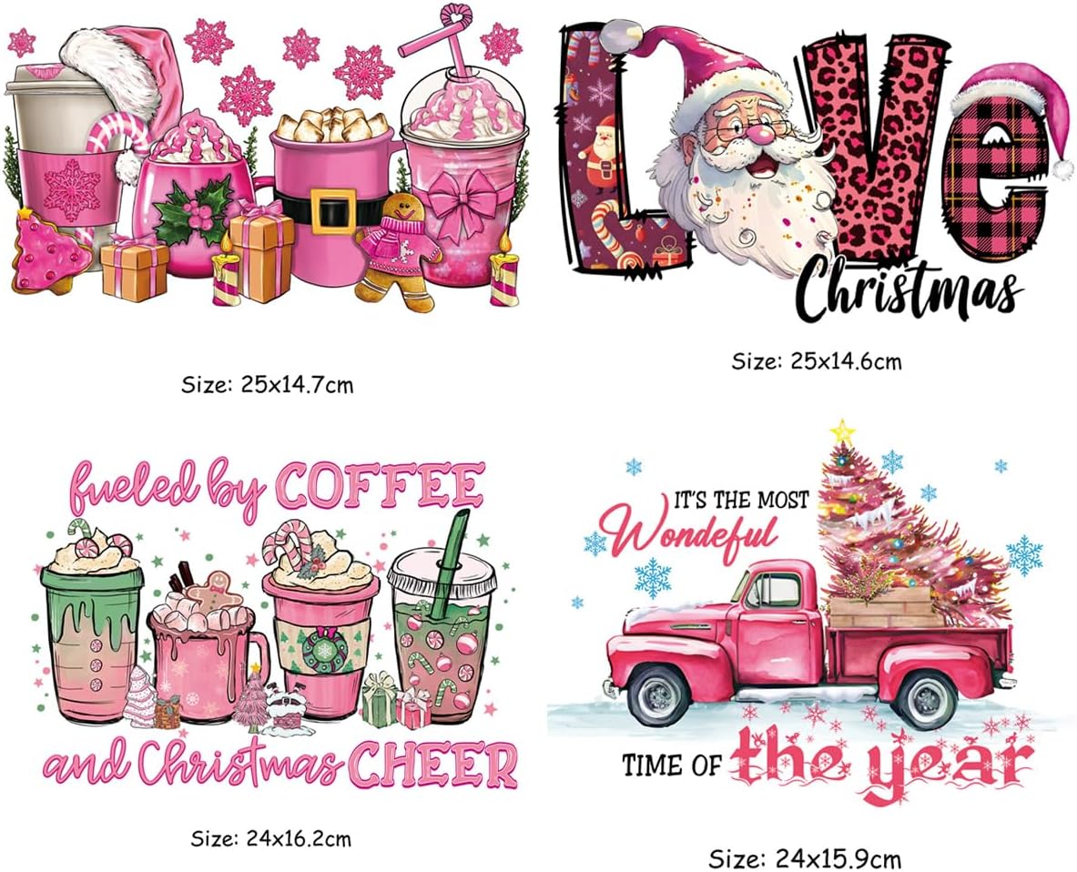 Adhesivos termoadhesivos navideños para ropa, calcomanías para planchar de Navidad, diseño de copos de nieve, diseño de invierno, calcomanías de