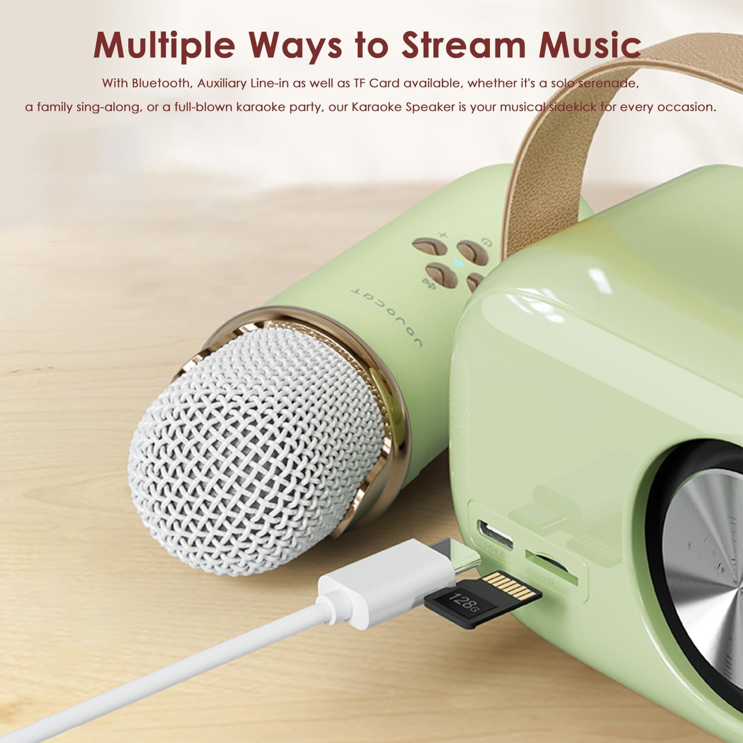 Mini máquina de karaoke, altavoz portátil de karaoke Bluetooth para niños y adultos con micrófono inalámbrico, pequeño sistema de karaoke, regalos
