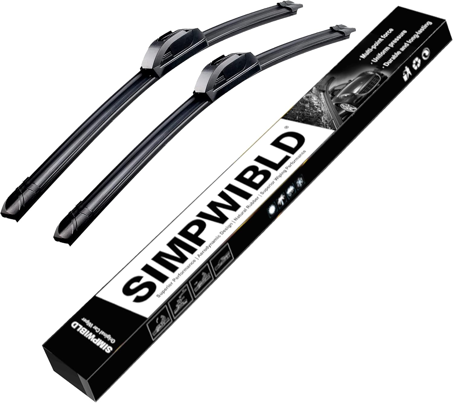 SIMPWIBLD Limpiaparabrisas delantero de alta calidad para todas las estaciones, duradero, estable y silencioso, calidad de equipo original, con