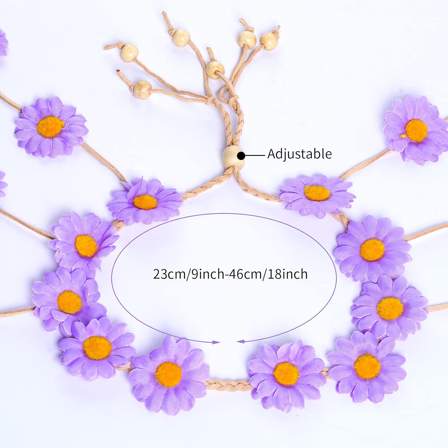 2 diademas de flores hippie corona floral verano girasol accesorios para el cabello para 70 s estilo bohemio disfraces
