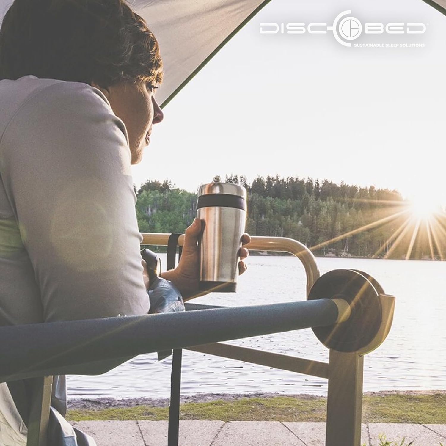 Disc-O-Bed Cam-O-Litera grande de 79 x 28 pulgadas cama doble plegable portátil con 2 organizadores y 2 bolsas de transporte azul marino - Imagen 9