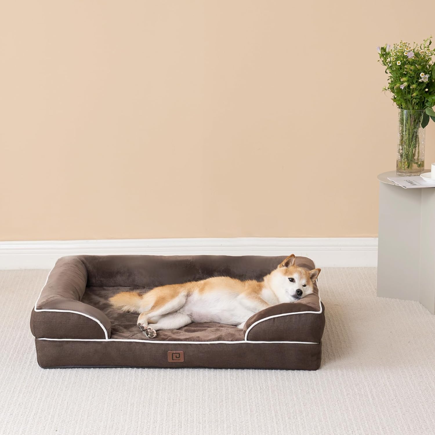 EHEYCIGA Camas ortopédicas para perros grandes, cama grande de espuma viscoelástica impermeable con lados, parte inferior antideslizante y espuma