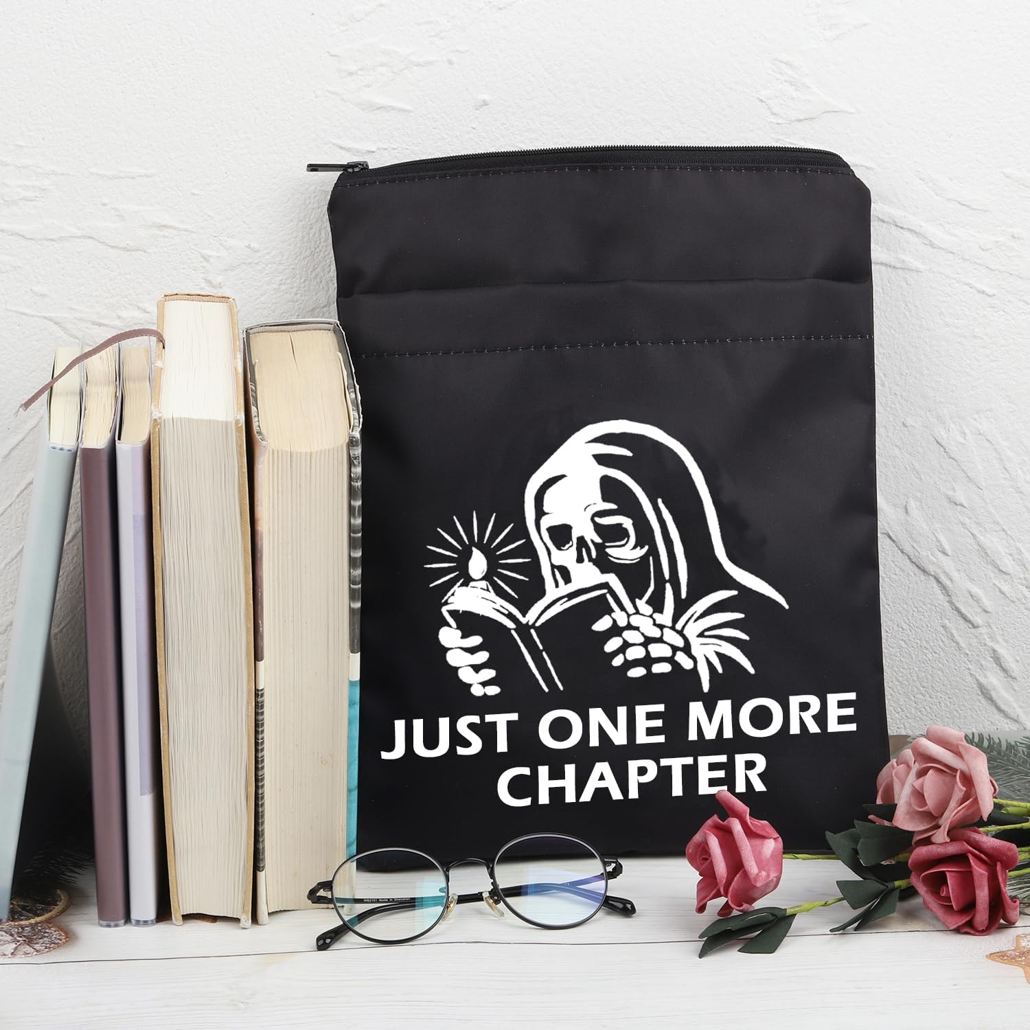 BDPWSS Just One More Chapter – Libro de regalo para amantes de los libros, regalo de lectura de esqueleto, divertido regalo para lectores ratones de