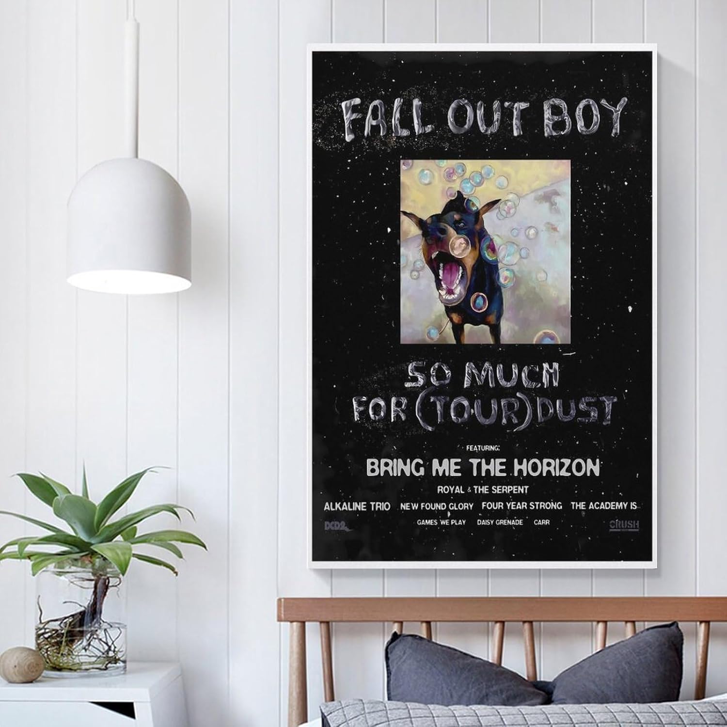 1 póster de lienzo con texto en inglés “Fall Out Boy So Much (for) Stardust”, decoración de dormitorio, paisaje, oficina, regalo de cumpleaños de