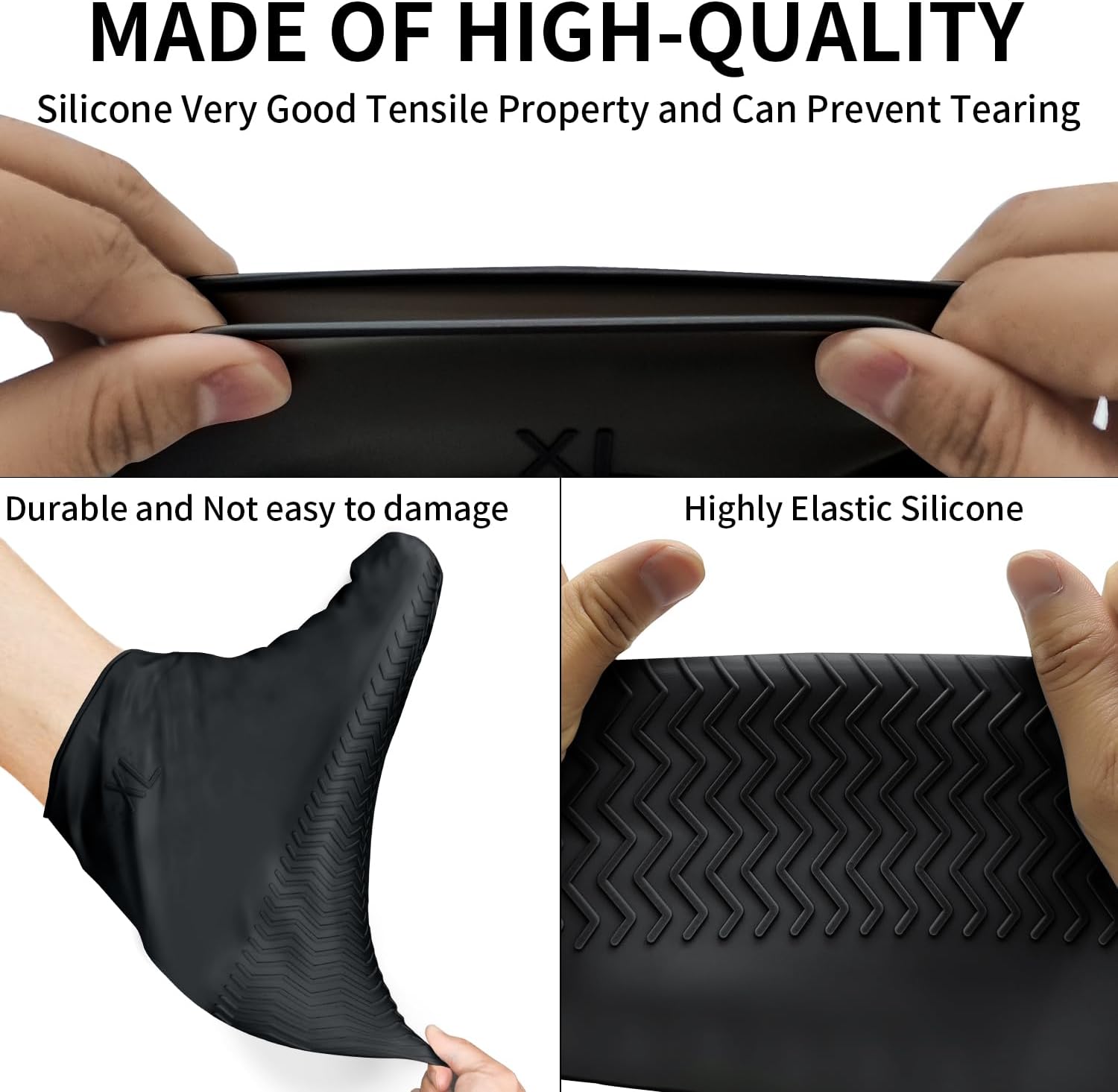 GULIFAN Fundas impermeables para zapatos, fundas de silicona mejoradas, reutilizables, antideslizantes, lavables, para lluvia y nieve, al aire