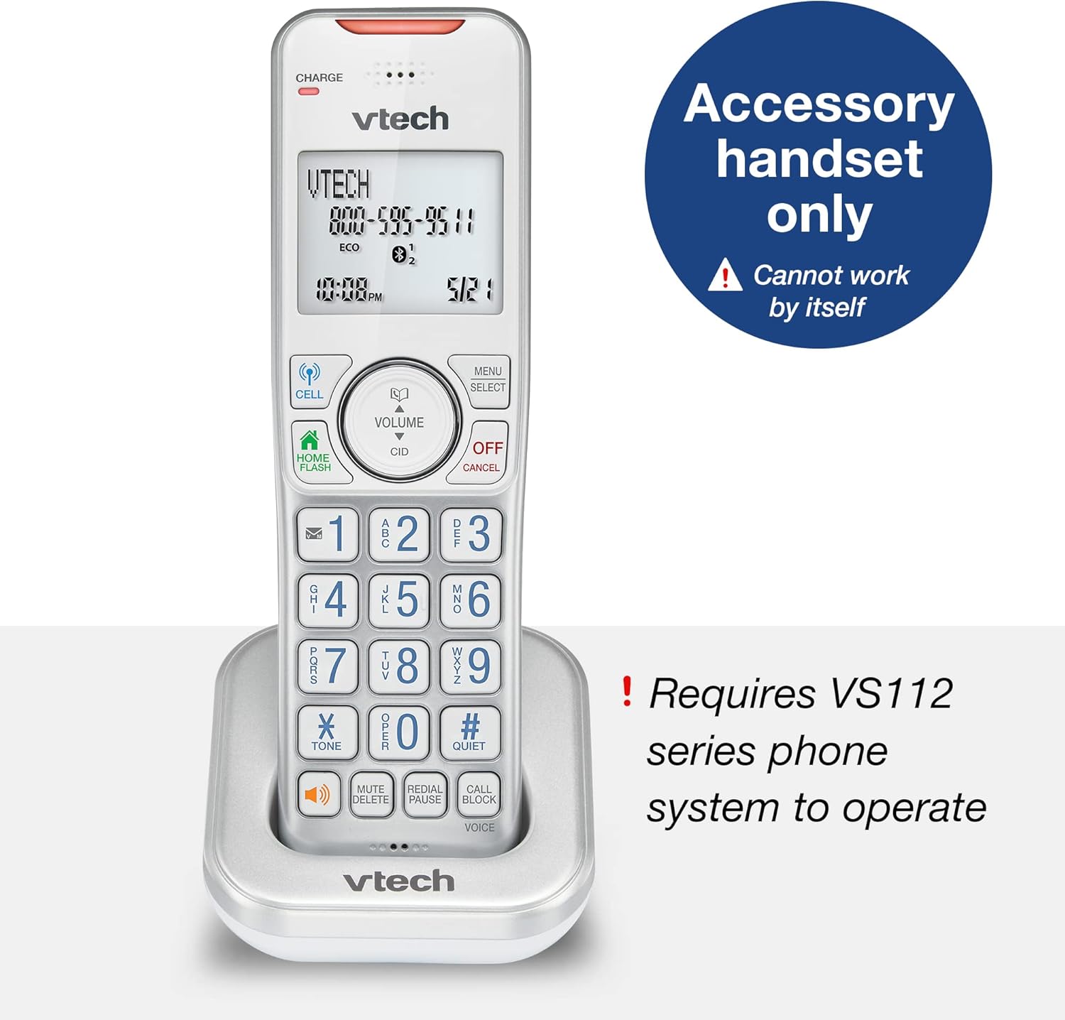 VTech Extended Range 3 teléfono inalámbrico para el hogar con bloqueo de llamadas, conectar a celular Bluetooth