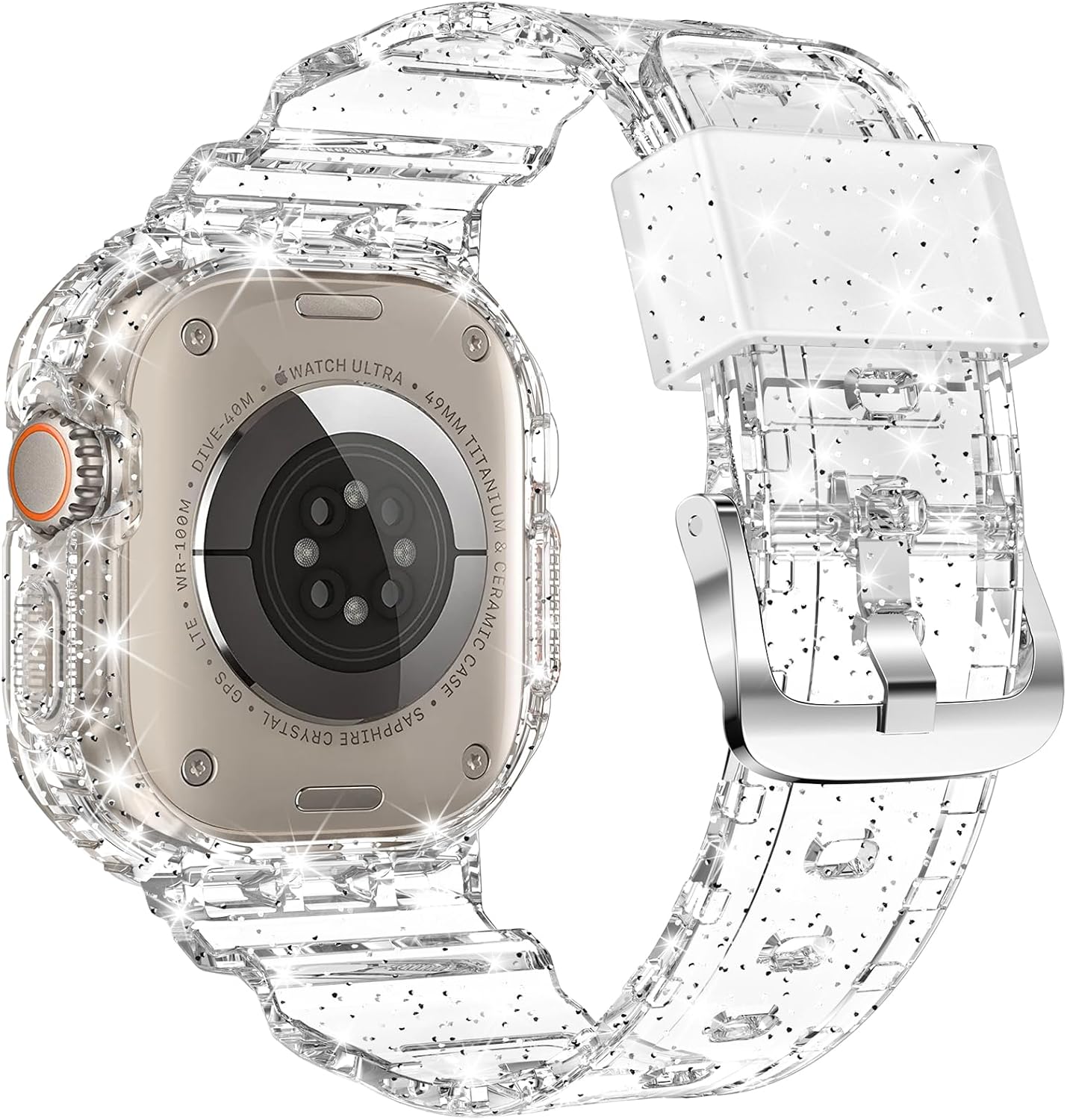 XYF Compatible con correas cristalinas para Apple Watch de 1.772 pulgadas, 1.732 pulgadas, 1.654 pulgadas, 1.614 pulgadas, 1.575 pulgadas, 1.575