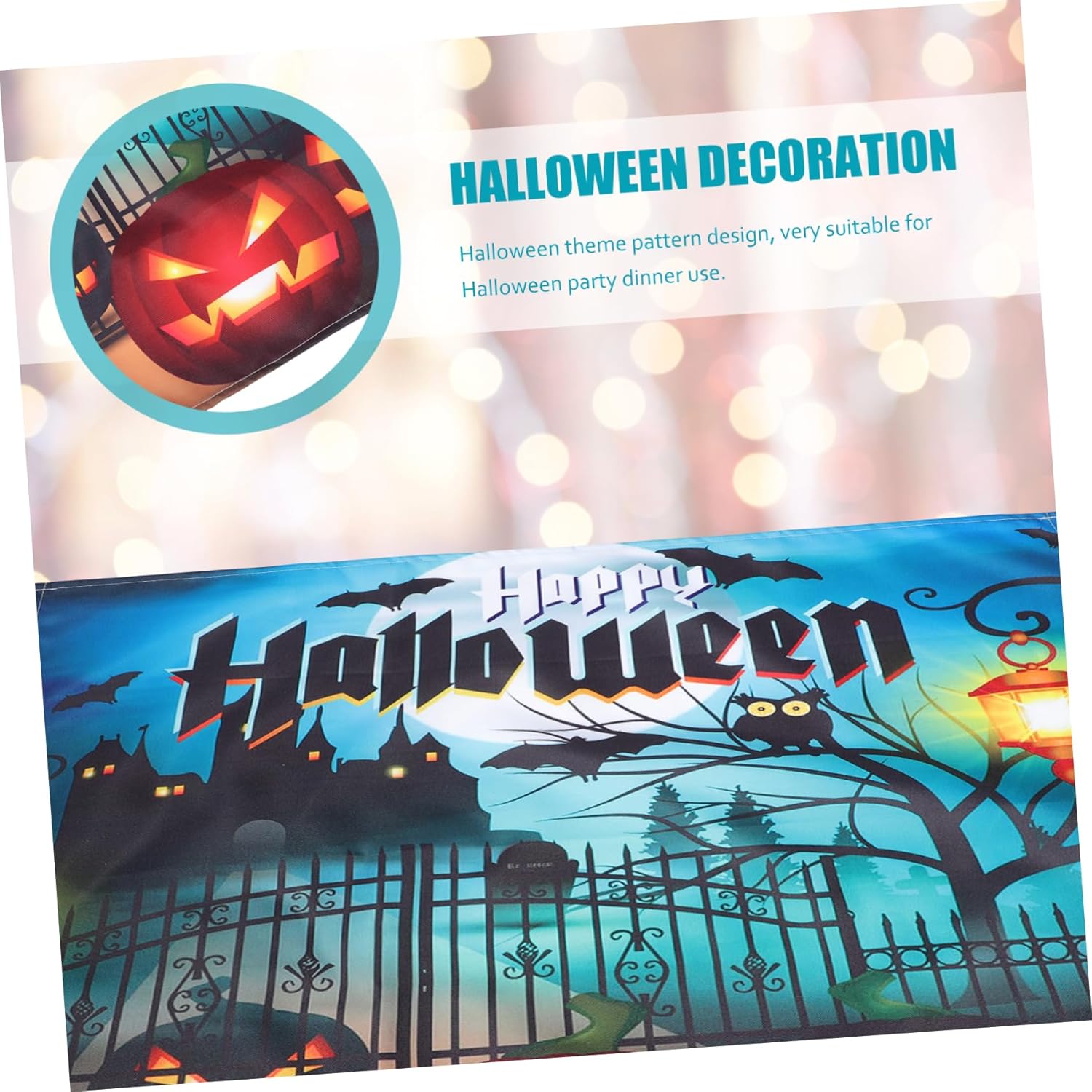 Abaodam 3pcs Halloween Tablecloth Holiday Tablecloth Scary Table Cloth Halloween Table Setting Mantel top Runner Table Decoration Table Cover Props