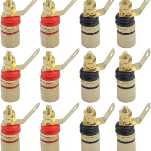 antrader 12piezas Terminal de altavoz chapado en oro Binding Post plátano de conector de toma de enchufe 6Black 6Red antrader 12piezas Terminal de altavoz chapado en oro Binding Post plátano de conector de toma de enchufe 6Black 6Red