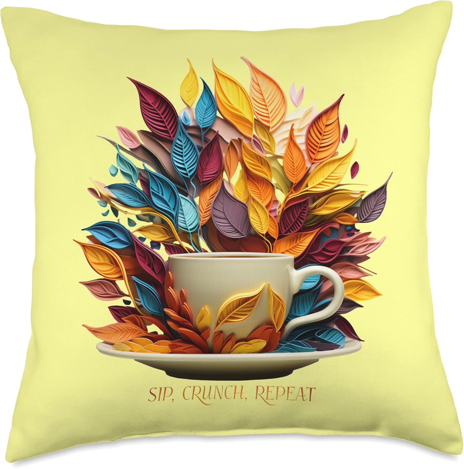 Gheorghe’s Artisanal Accents Autumn’s Coffee – Almohada de lona (18 x 18 pulgadas), multicolor