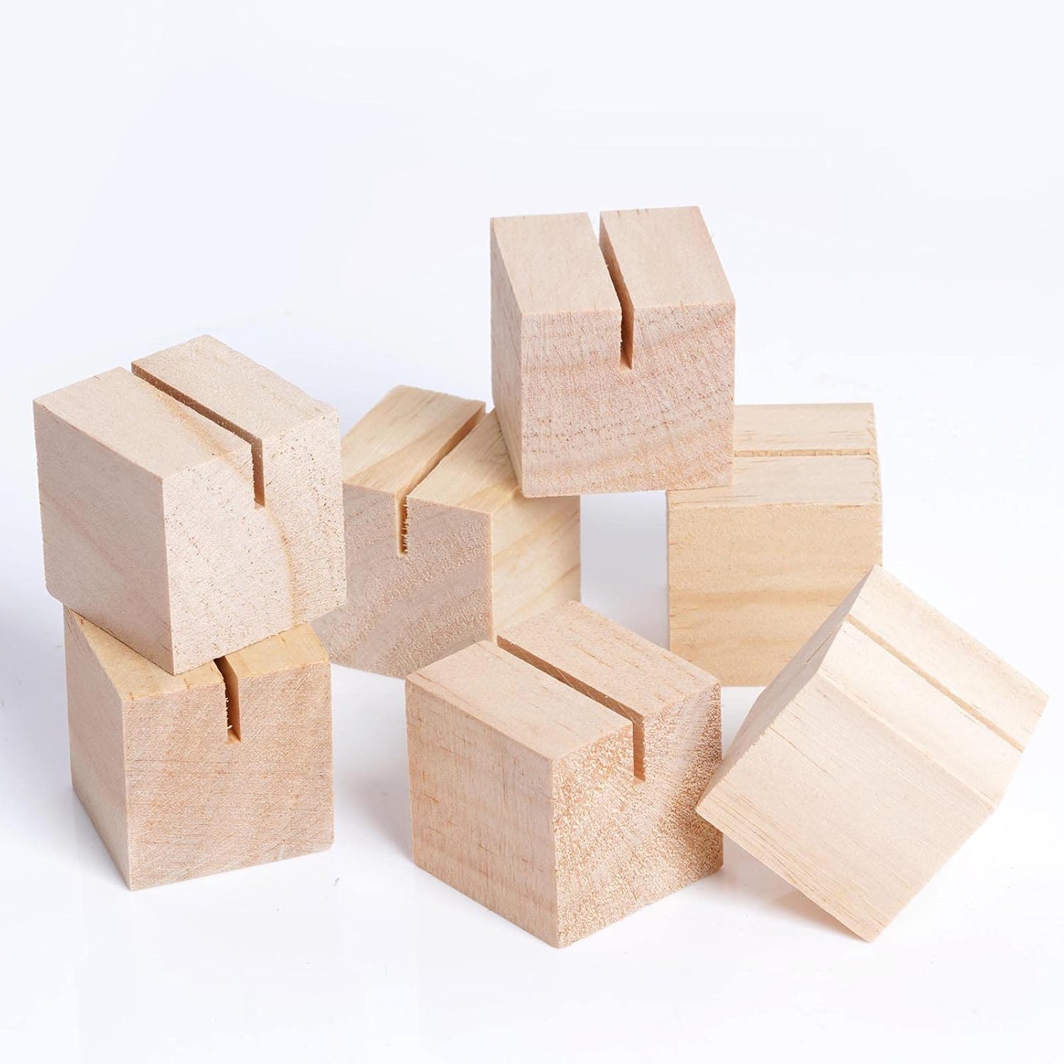 mifengda 20 soportes de madera para tarjetas de lugar, soportes para números de mesa, soportes pequeños para letreros de mesa, soporte para tarjetas