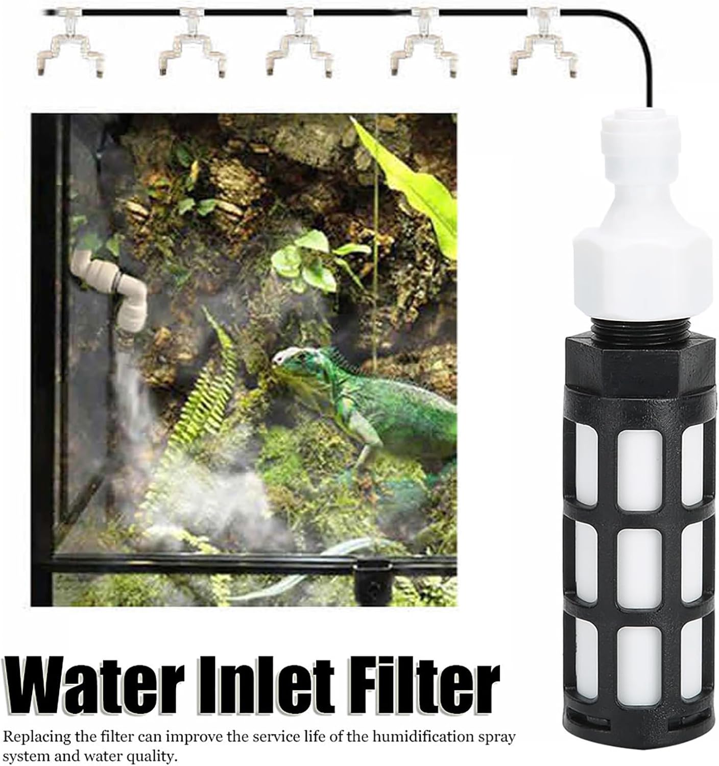 Fydun Portable SelfPriming Water Inlet Filter Replacement for Water Sprayer Misting Humidification System Portable SelfPriming Water Inlet for Family