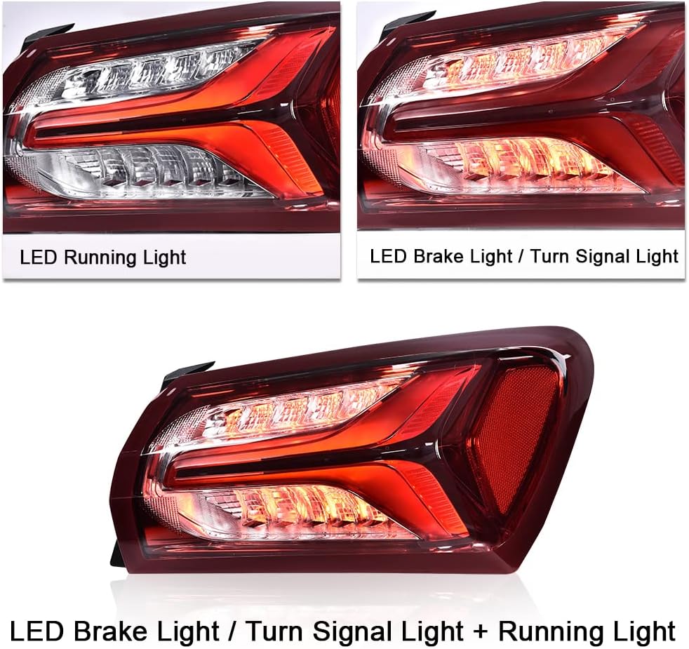 G-PLUS Lámpara de luz trasera LED compatible con Chevy Malibu 2019 2020 2021 2022 exterior derecha derecha lateral del pasajero, luces traseras,